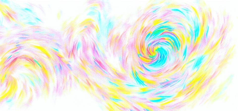 Colorful Abstract Art: Swirling Pastel Patterns in Pink, Blue, Yellow