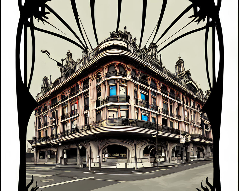 European Architectural Features Through Wrought-Iron Window Grille