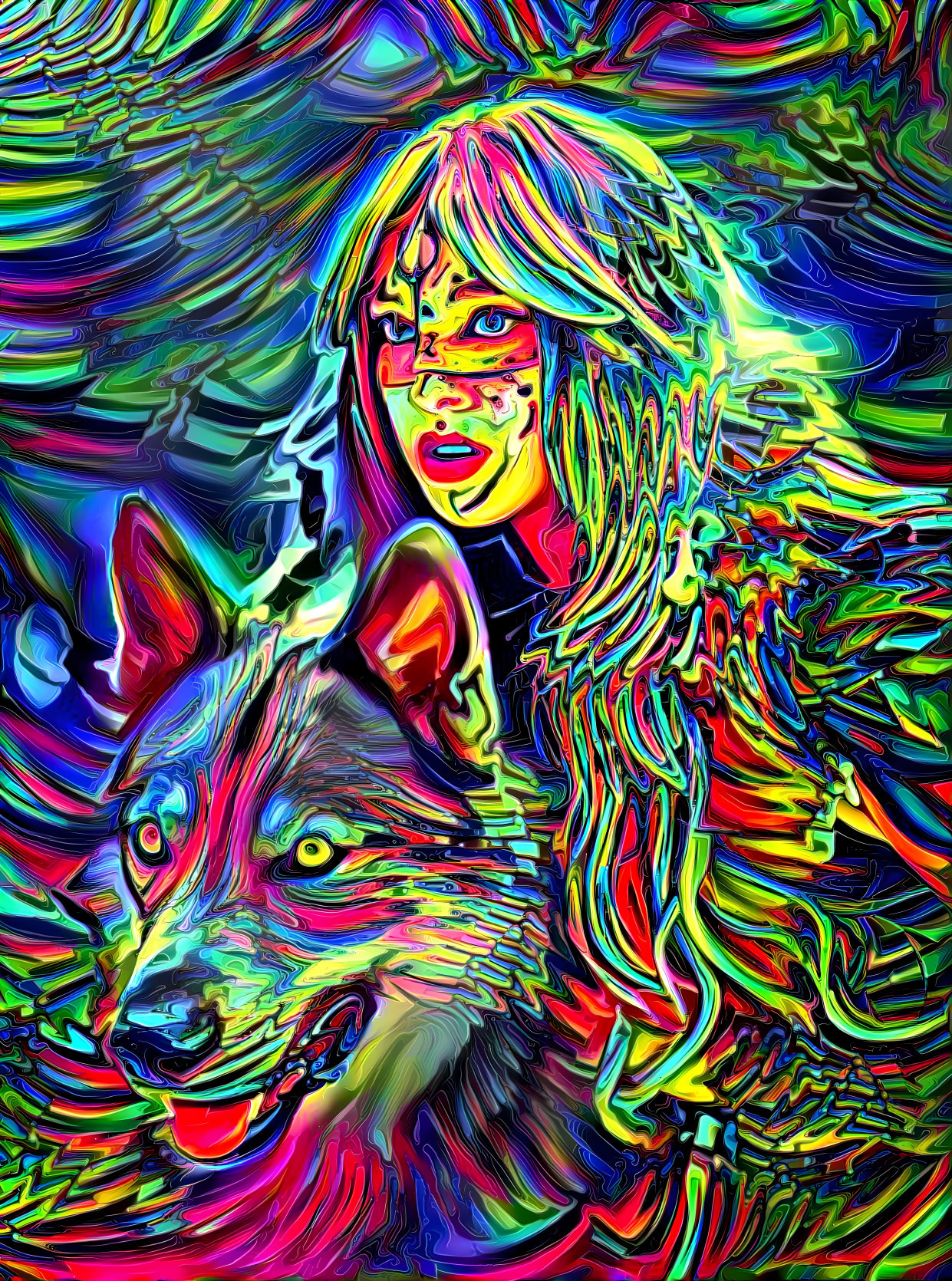 Tie Dye Freya and Fenrir