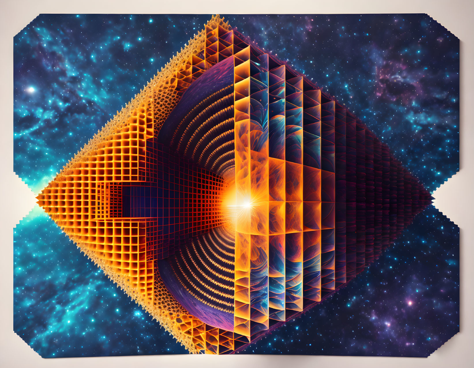 Colorful Geometric Fractal Tunnel in Cosmic Space