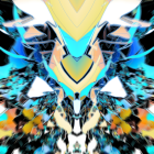 Symmetrical Abstract Digital Art: Vibrant Kaleidoscopic Owl Eyes