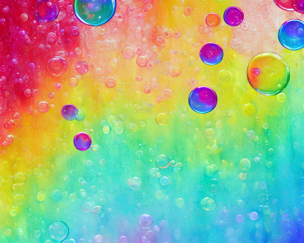 Colorful Translucent Bubbles on Vibrant Gradient Background