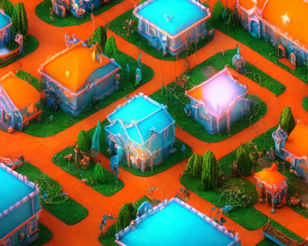 Colorful Isometric Simulation Game Screenshot with Vibrant Art Style