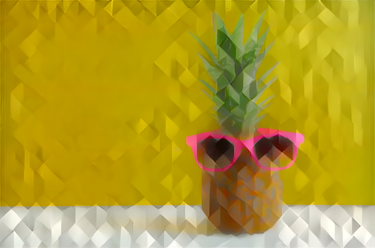 Very Triangulated pineapple with pink glasses