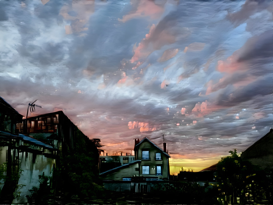 Crépuscule, ciel de traine