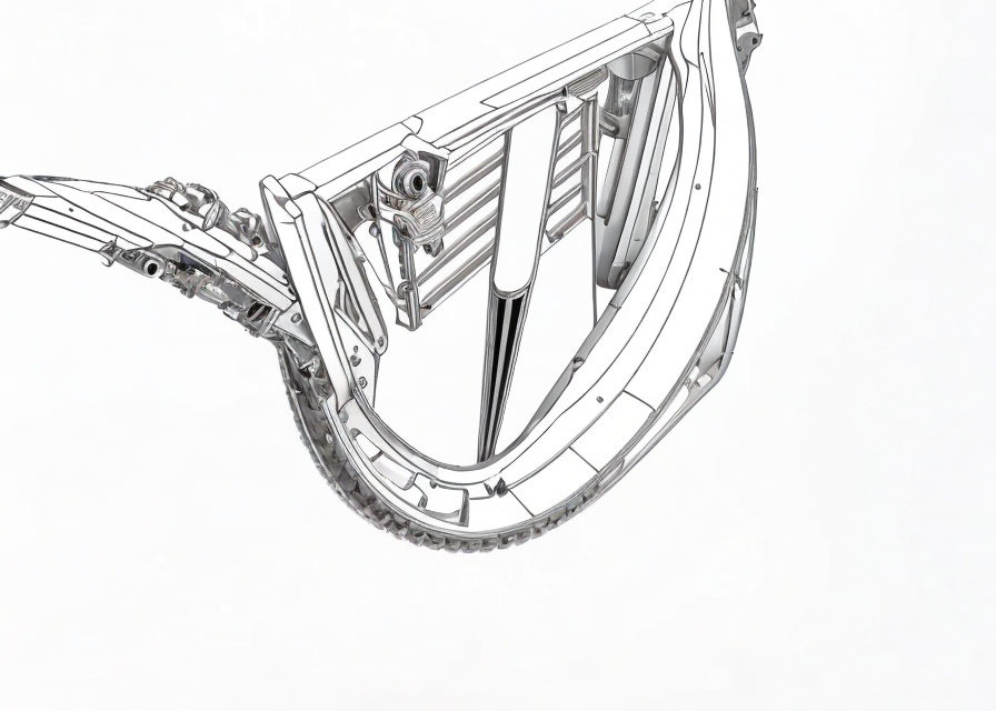 Detailed Technical Drawing of Intricately Layered Mechanical Part