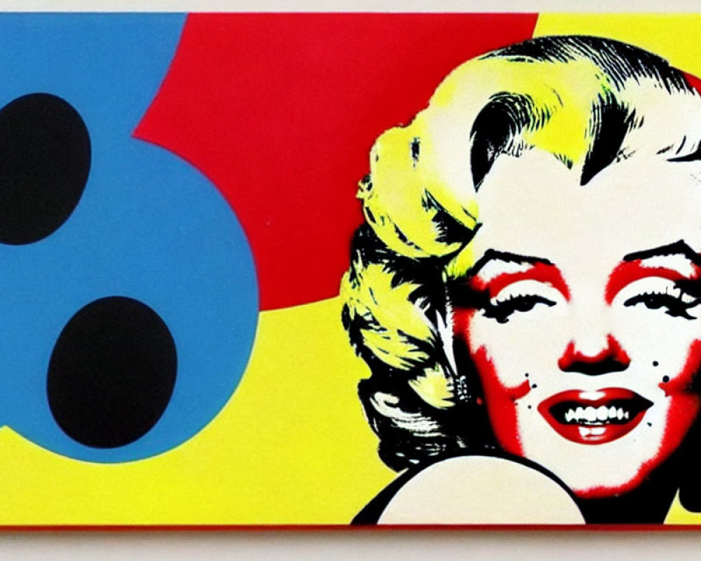 Blonde Woman with Red Lips in Pop Art Style