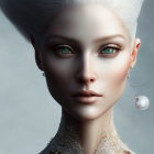 Fantasy portrait of an elf with celestial ornaments and ethereal motifs