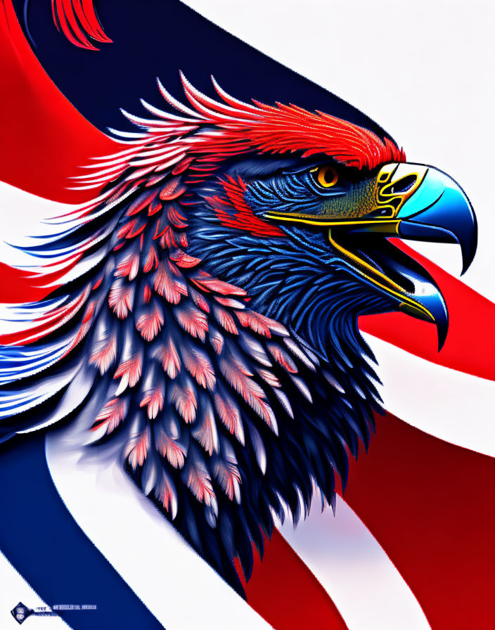 Colorful Eagle Artwork with Union Jack Theme