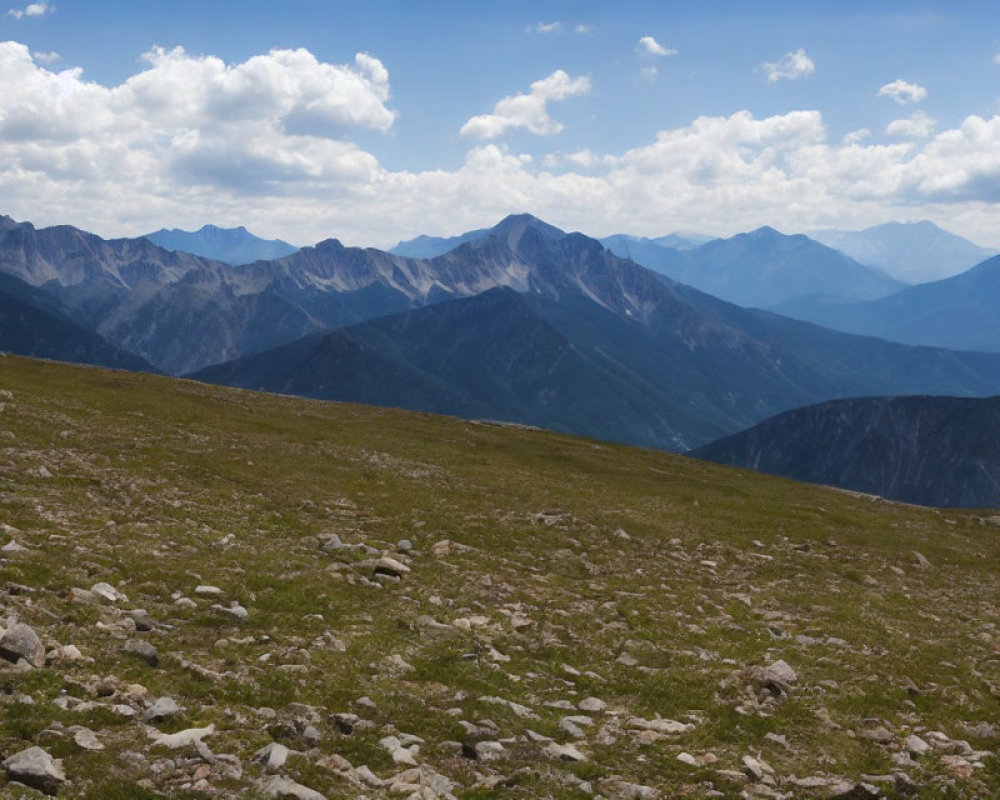 Panoramic Mountain Range View from High Vantage Point