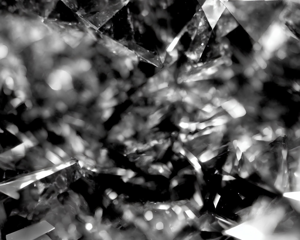 Shimmering crystal surfaces in monochrome palette