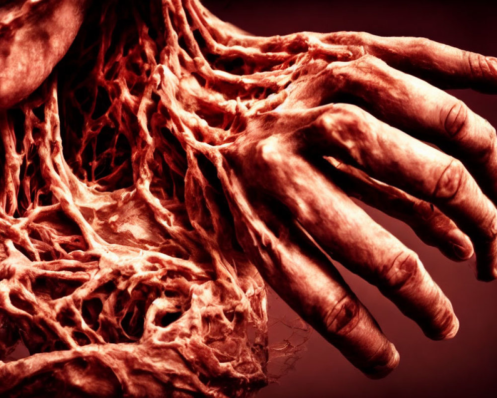 Detailed Human Muscular Anatomy Model Close-Up of Hands