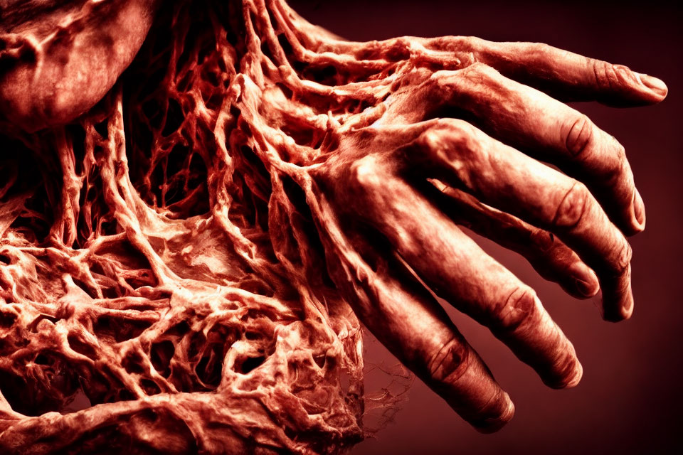 Detailed Human Muscular Anatomy Model Close-Up of Hands