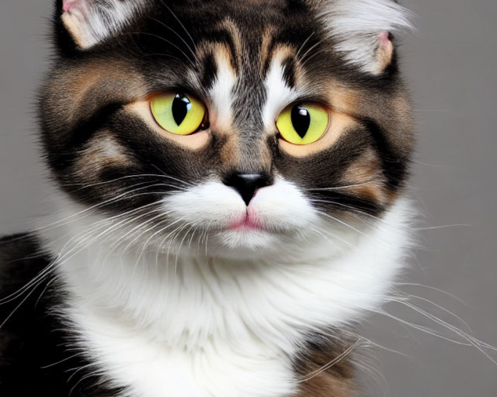 Striking Maine Coon Cat with Yellow Eyes and Unique Fur Patterns