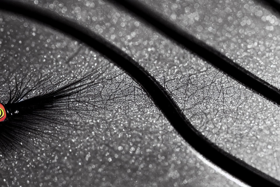 Detailed Bird Feather with Intricate Patterns on Textured Surface