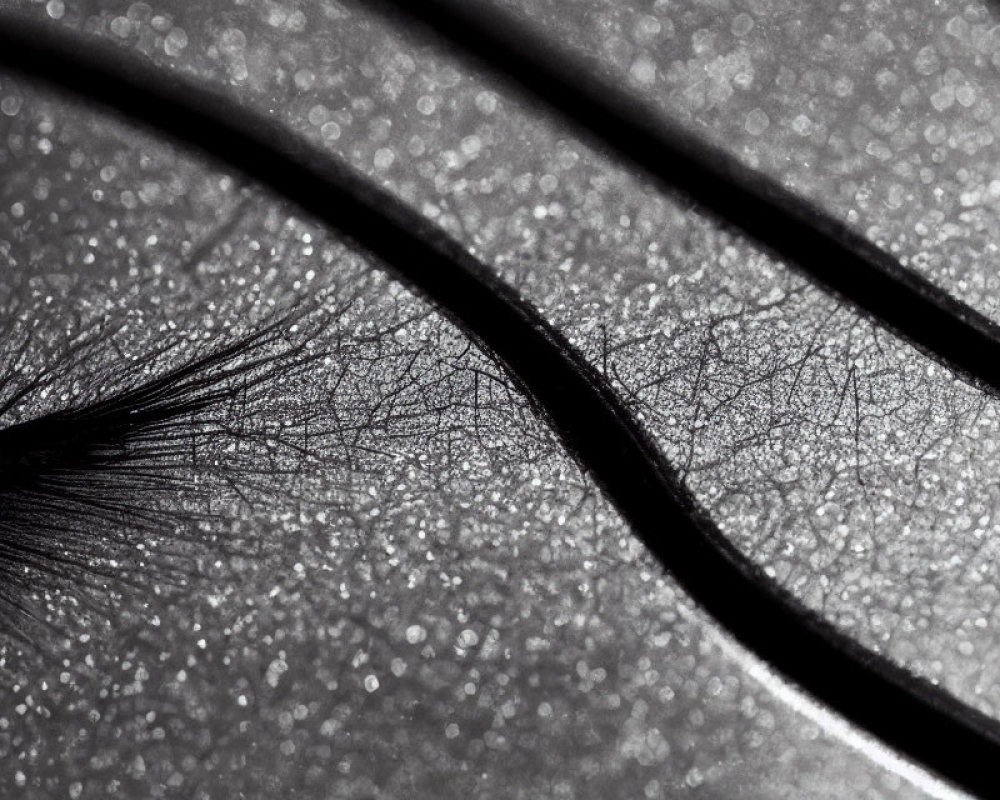 Detailed Bird Feather with Intricate Patterns on Textured Surface