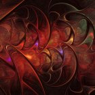 Abstract Floral Composition in Red and Black
