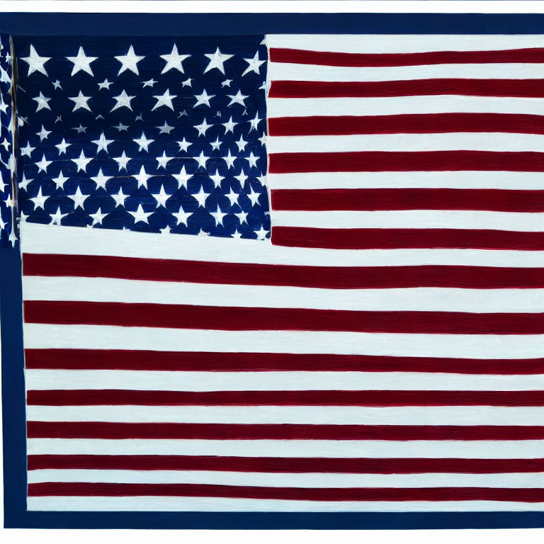 Traditional American flag with stars and stripes on clear background