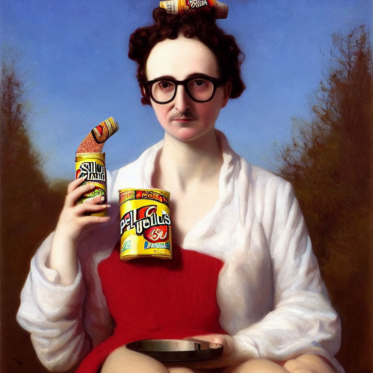 Classical portrait edit with modern snacks and curly hair resemblance