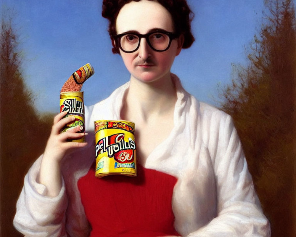 Classical portrait edit with modern snacks and curly hair resemblance