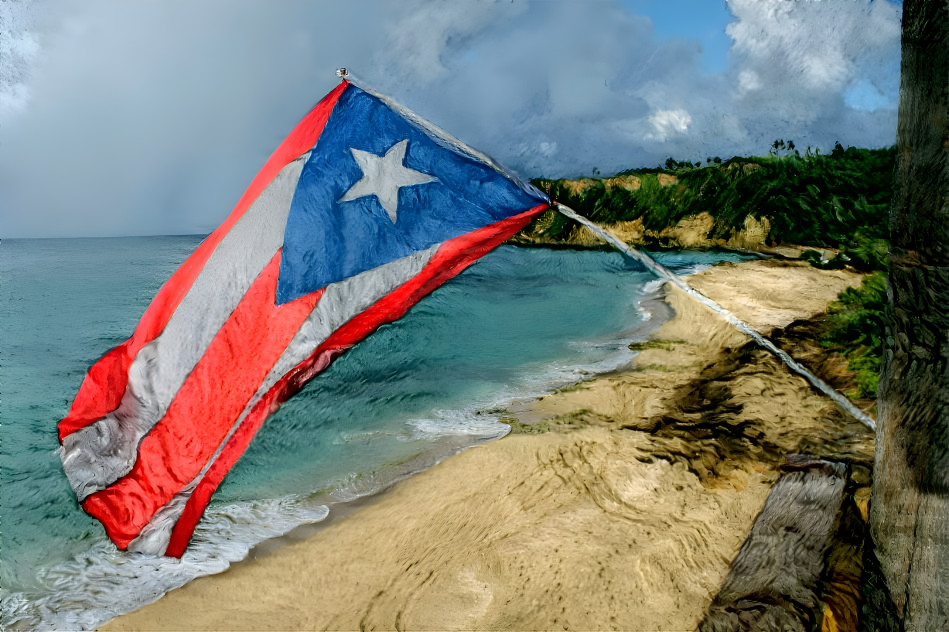 Puerto Rico Island (Flag & Beach)