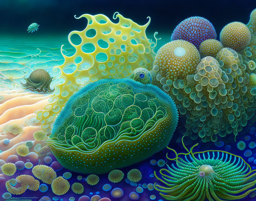 Colorful Coral-Like Structures in Underwater Scene