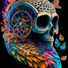 Colorful Psychedelic Owl Artwork Against Cosmic Background