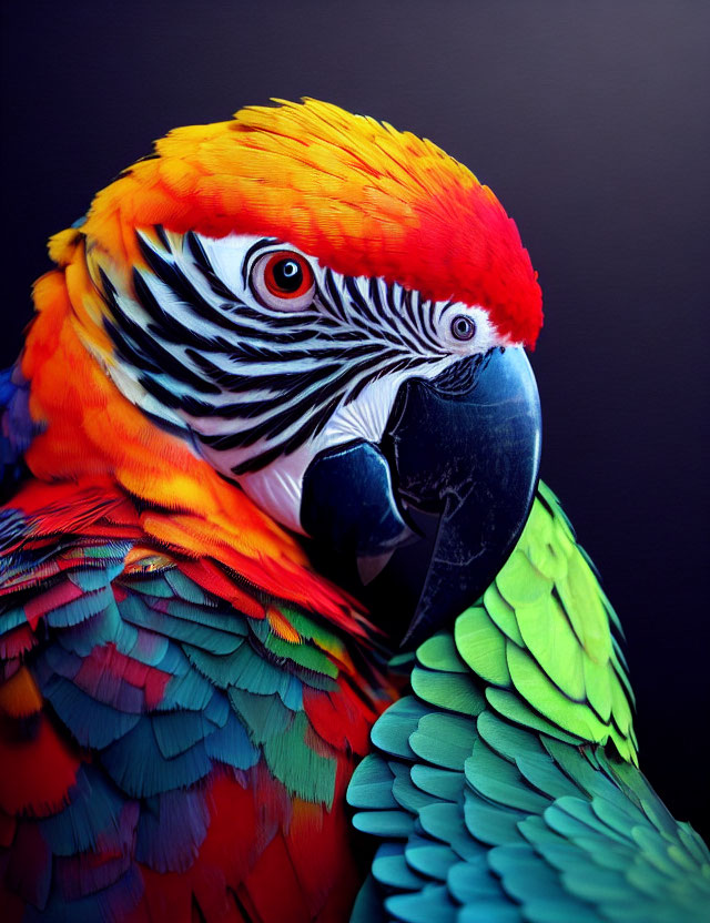 Colorful Macaw Close-Up with Vibrant Feathers