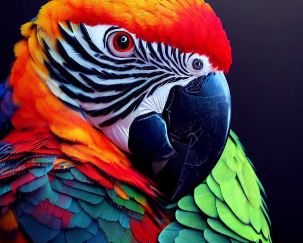 Colorful Macaw Close-Up with Vibrant Feathers