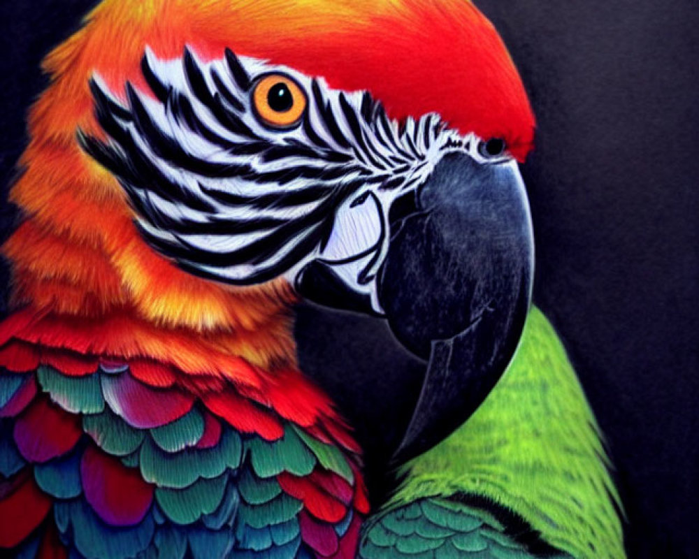 Colorful Macaw with Red, Yellow, Green, and Blue Feathers