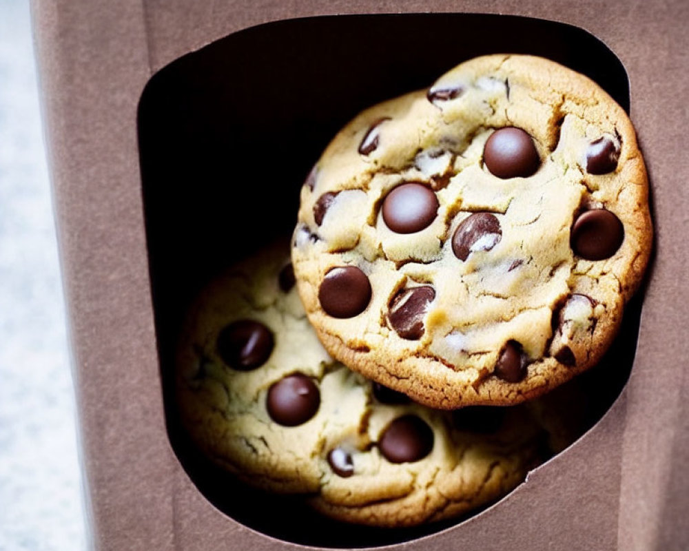 Stack of Chocolate Chip Cookies in Circular Window Packaging