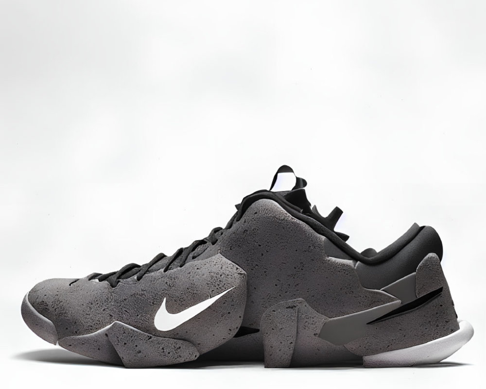 Black High-Top Basketball Sneakers with White Nike Swoosh Logo