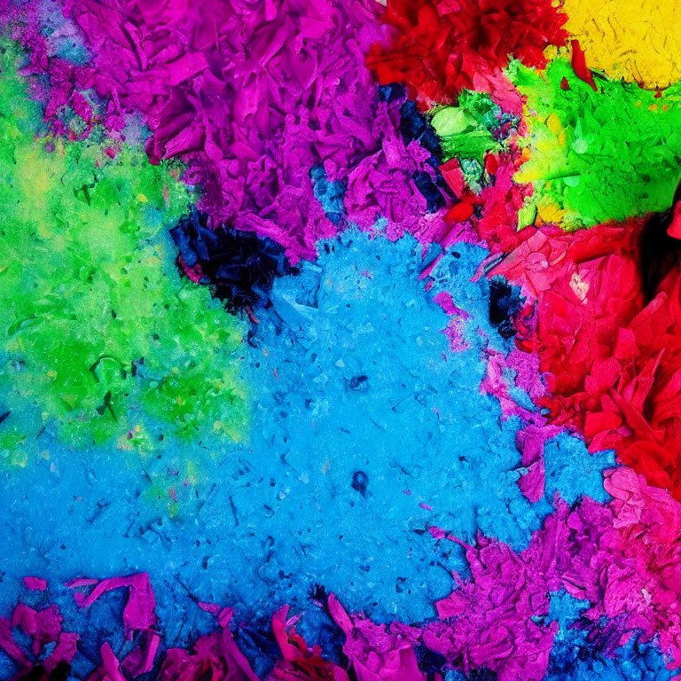 Vibrant Abstract Display of Colorful Powdered Pigments