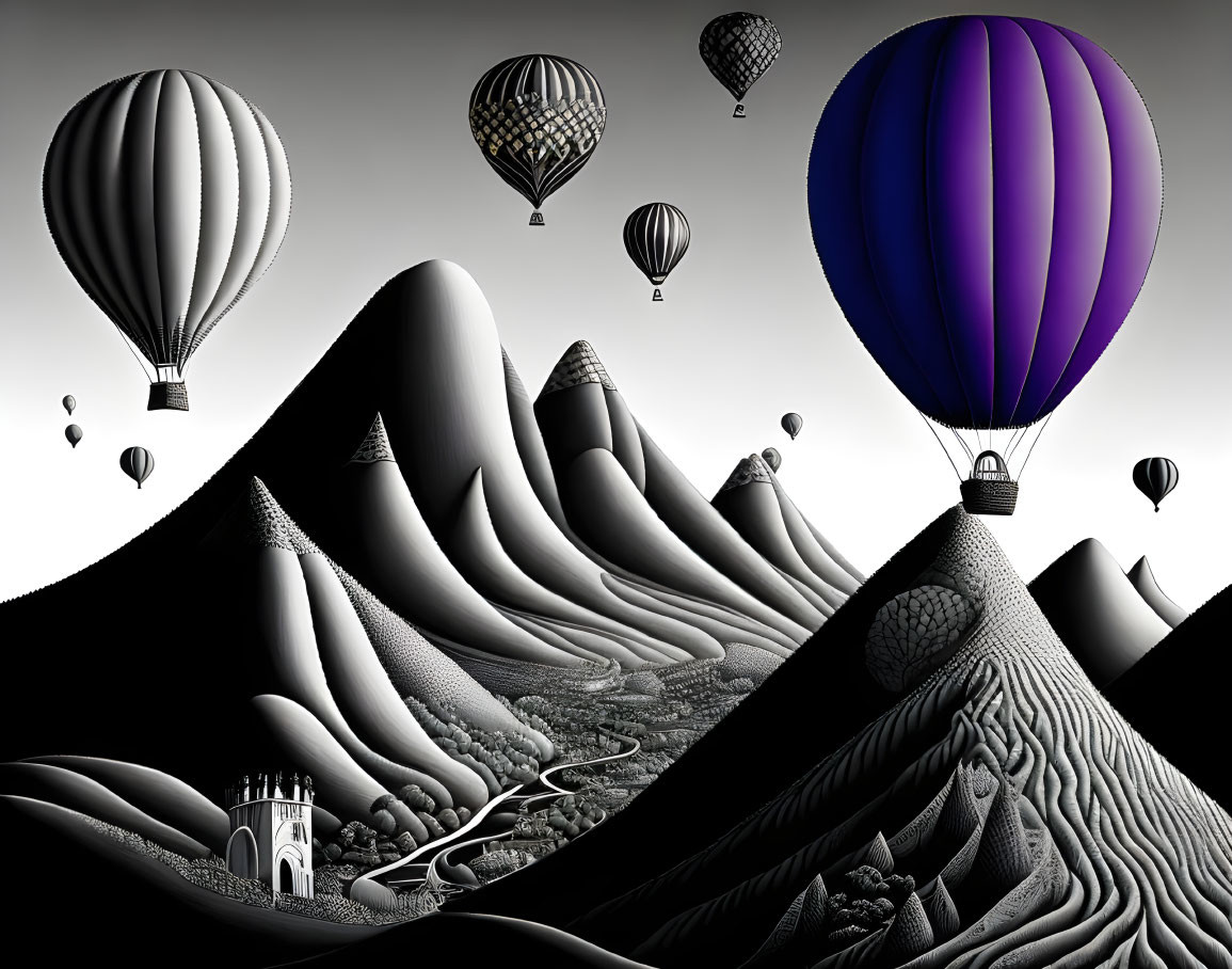 landscape with balloons