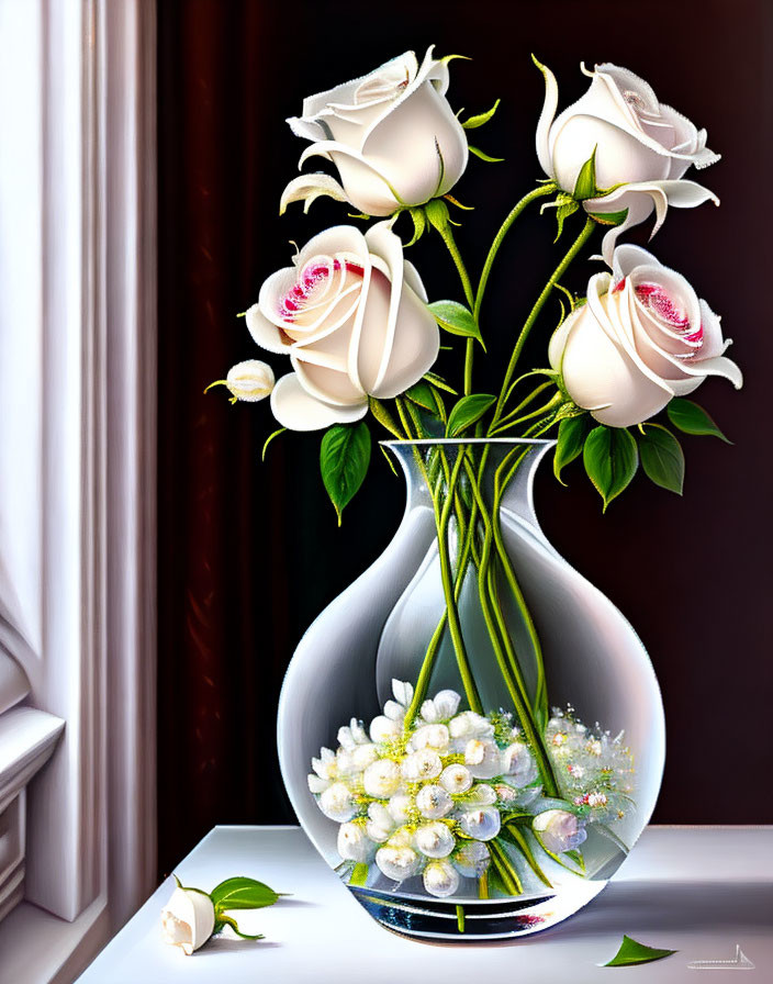 white roses