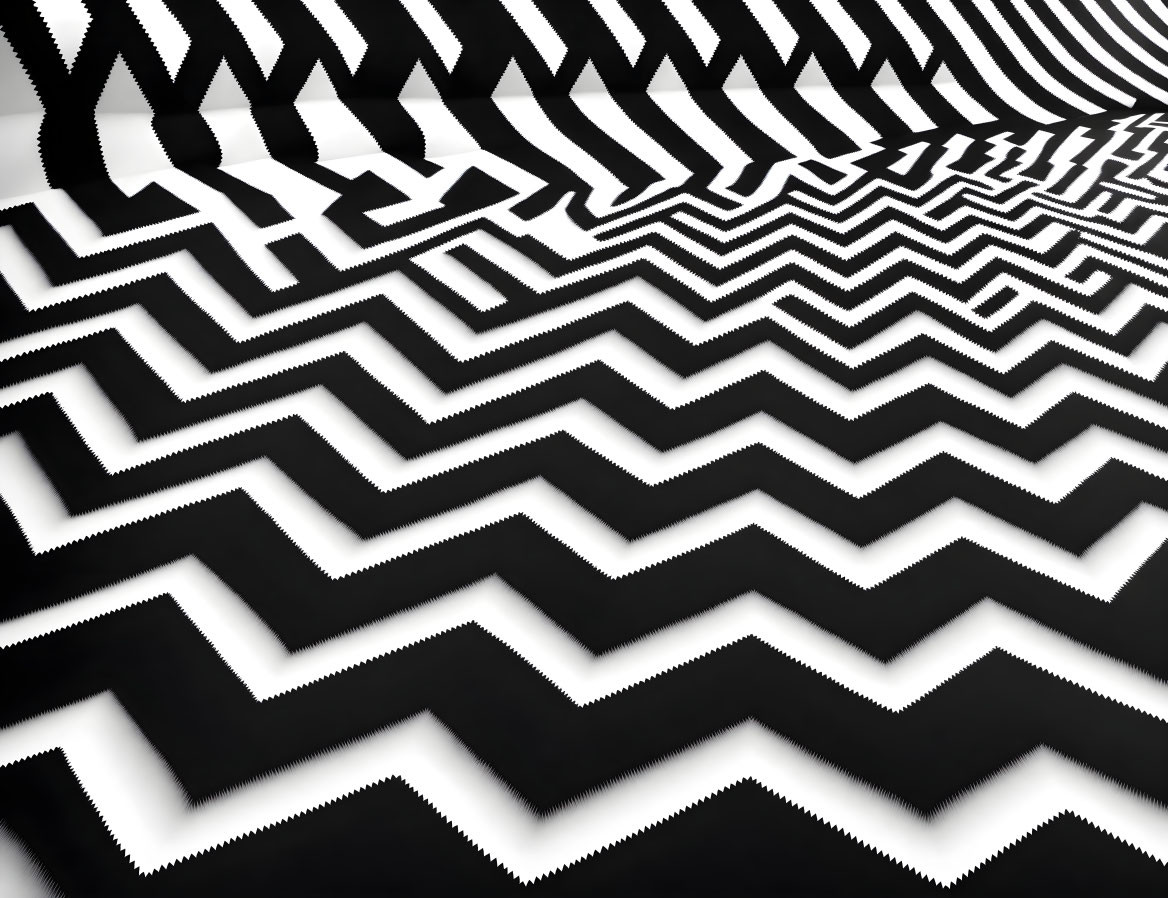 Monochrome zigzag pattern for visual illusion