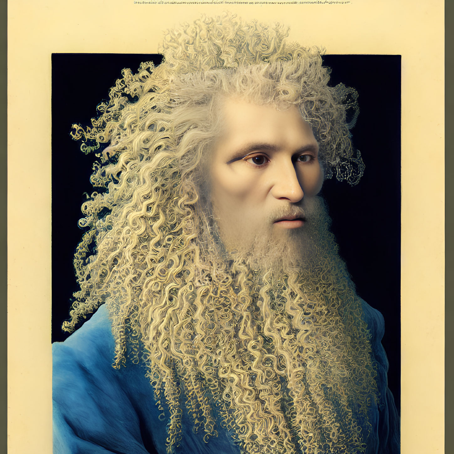 Portrait: Classical Style with Surreal White Hair & Beard