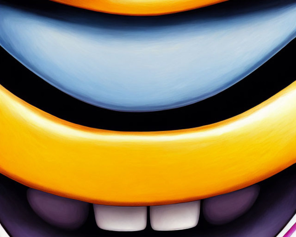 Vibrant Abstract Emoji Faces in Yellow, Orange, Purple, and Blue