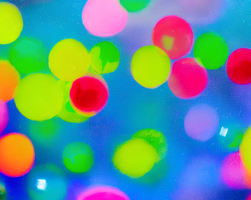 Vibrant Abstract Background with Blurry Circles in Pink, Green, Yellow, Blue