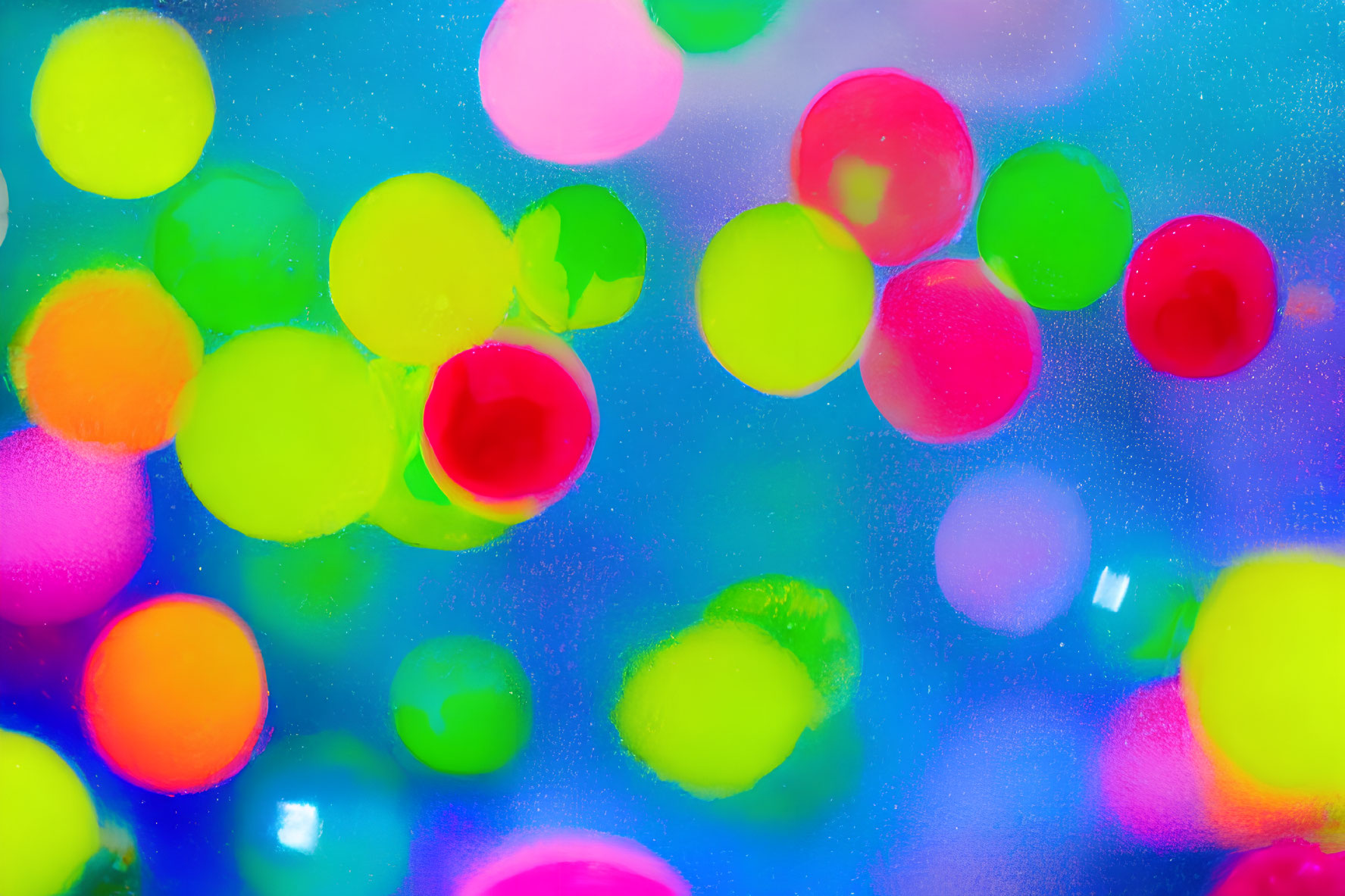 Vibrant Abstract Background with Blurry Circles in Pink, Green, Yellow, Blue