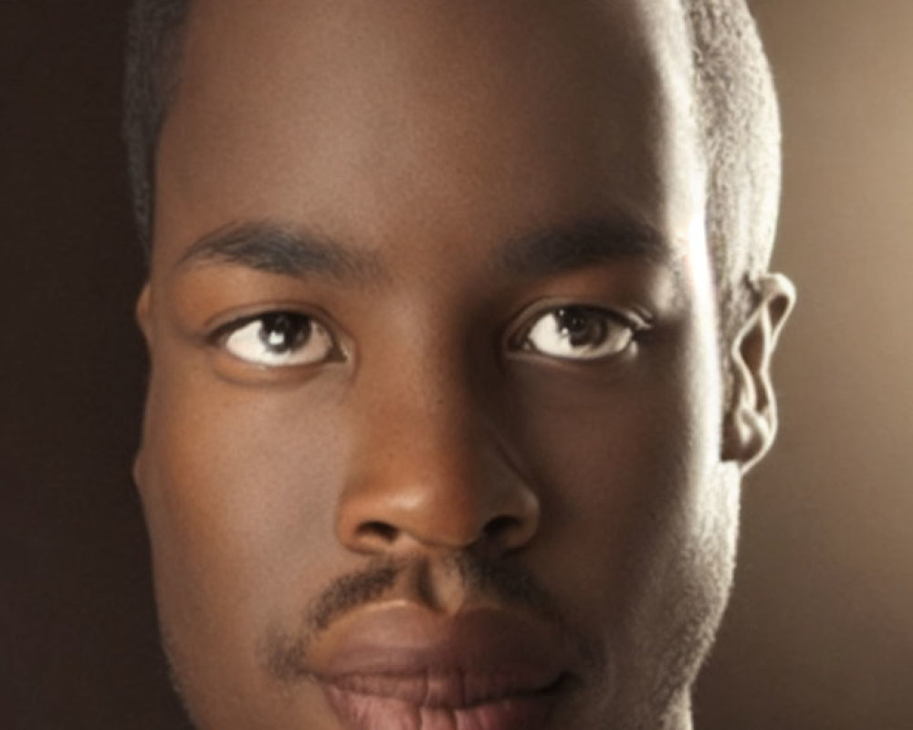 Portrait of a man with even skin tone, short haircut, and light beard shadow.