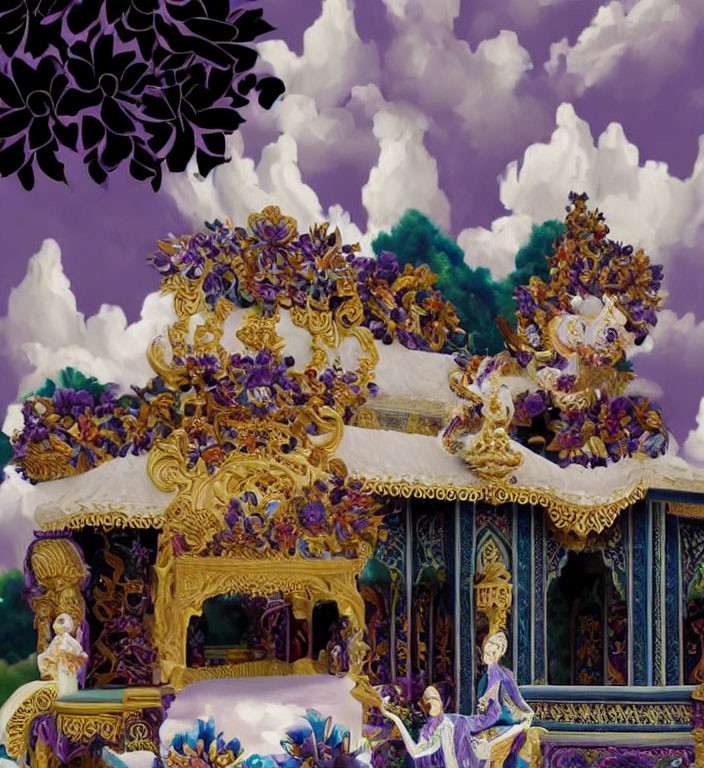 Purple and Gold Traditional Carriage in Classical Setting