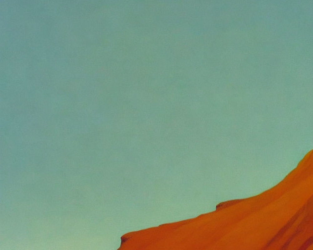 Minimalist Landscape Art: Smooth Desert Hill in Warm Orange Tones