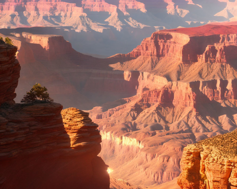 Spectacular Sunset View of Grand Canyon's Rock Formations