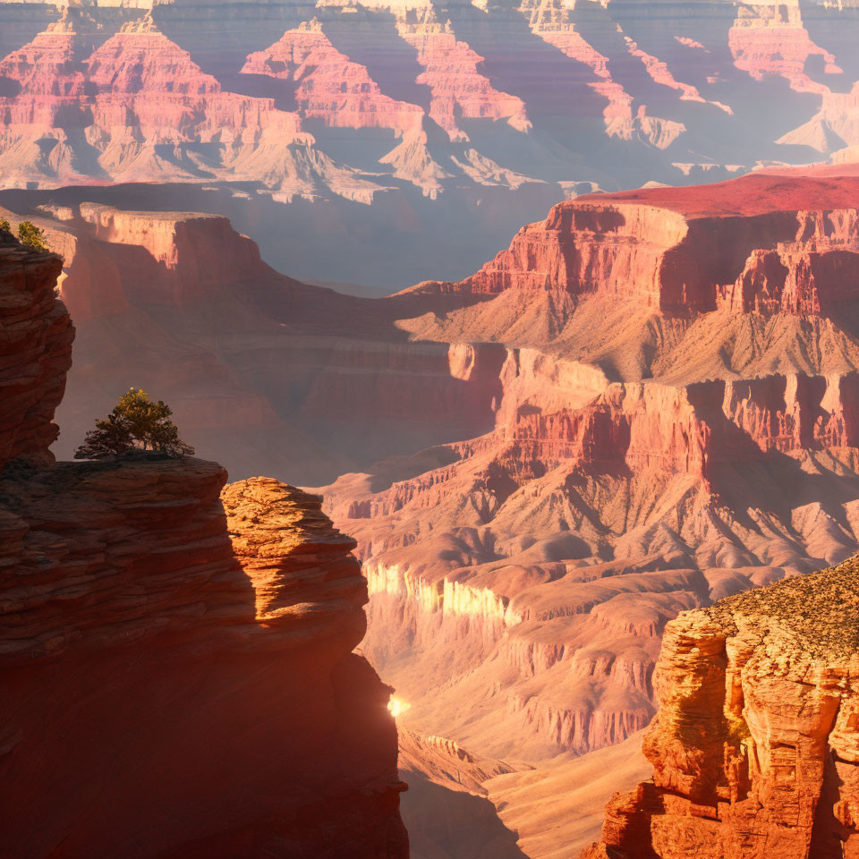 Spectacular Sunset View of Grand Canyon's Rock Formations