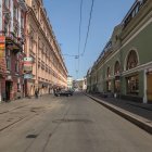 Deserted street with dilapidated buildings and bus in post-apocalyptic setting