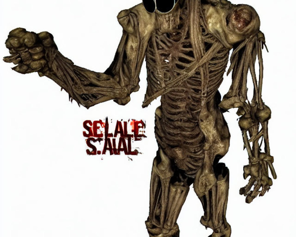 Skeletal figure with exaggerated limbs and dark void face surrounded by red text "SEALALS" and