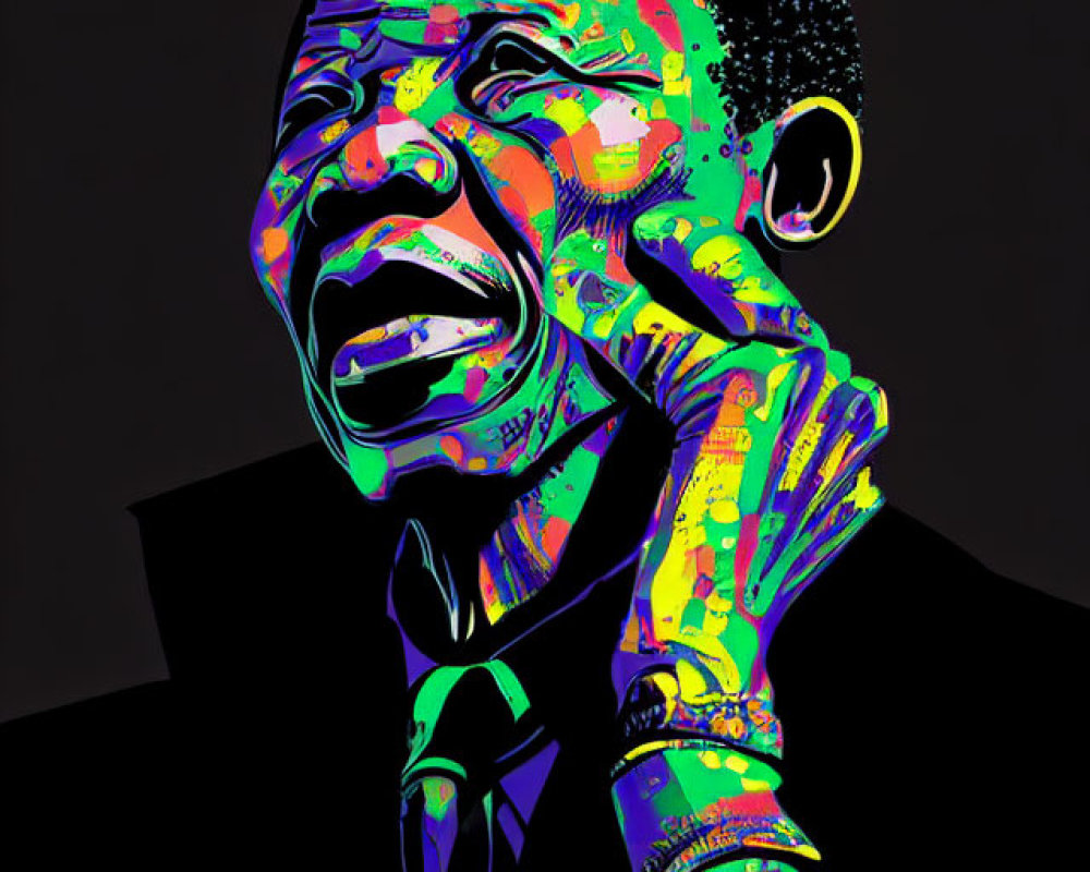 Colorful Pop Art Style Portrait of a Man