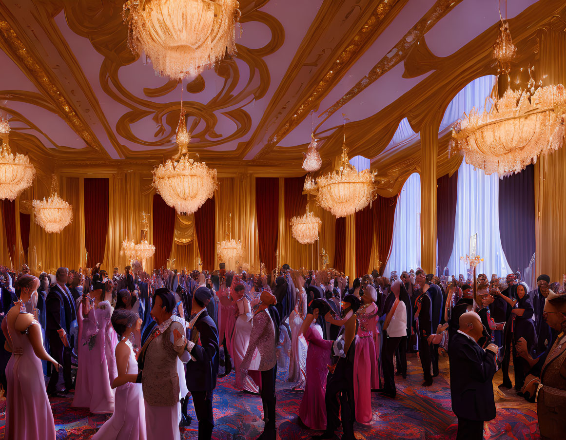 Formal Gala Event in Opulent Ballroom