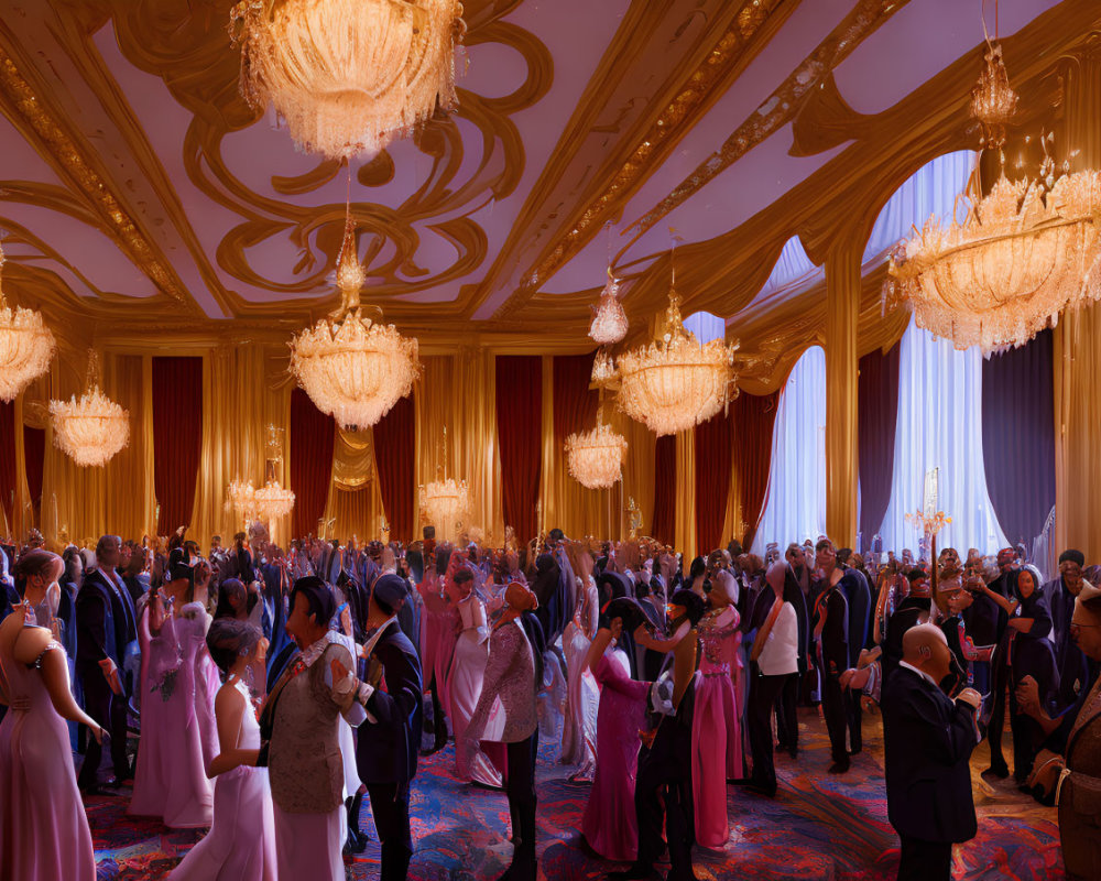 Formal Gala Event in Opulent Ballroom